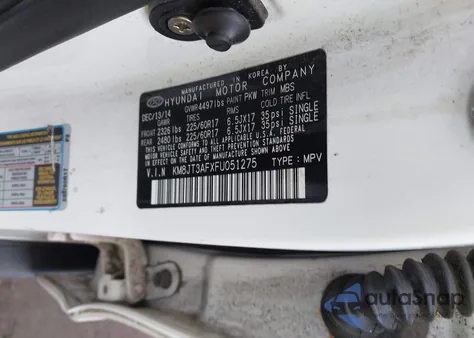 2015 Hyundai Tucson Gls from USA, damaged, VIN KM8JT3AFXFU051275